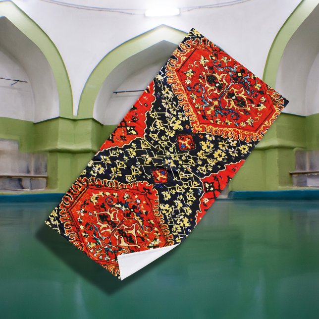 Aspecto oriental de la alfombra en azul y naranja (Subido por el creador)