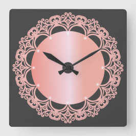aspecto ornamental del reloj de pared, tonos roseg
