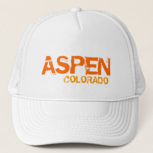 Aspen Colorado gorra simple naranja blanco