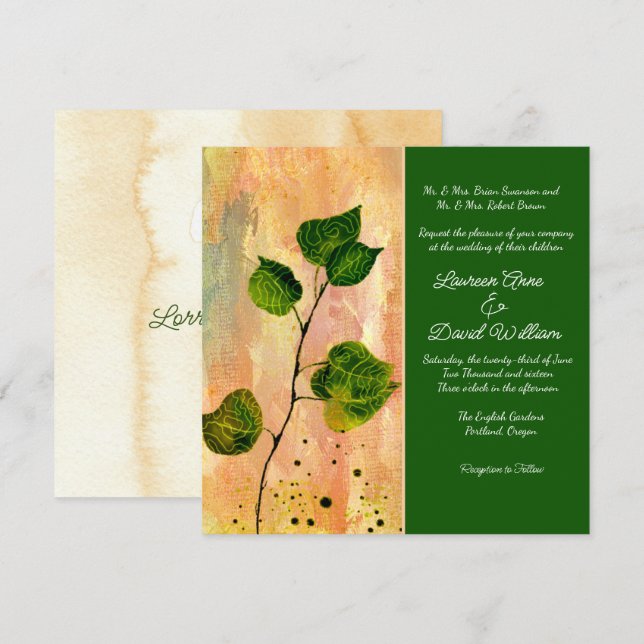 Aspen deja la invitación de boda personalizada (Anverso / Reverso)