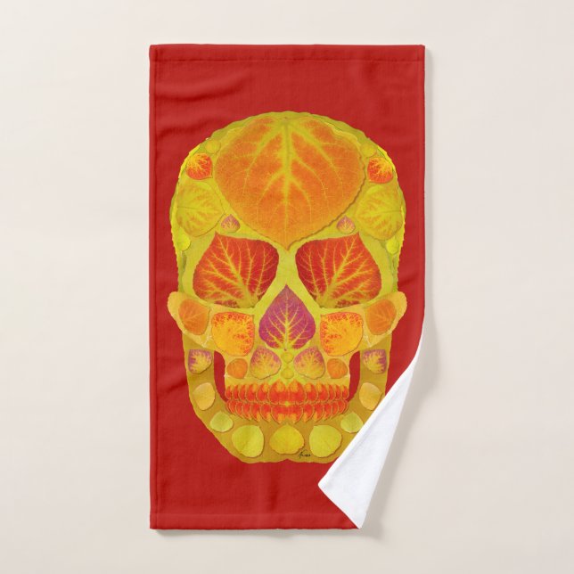 Aspen Leaf Skull 13 (Toalla de mano)
