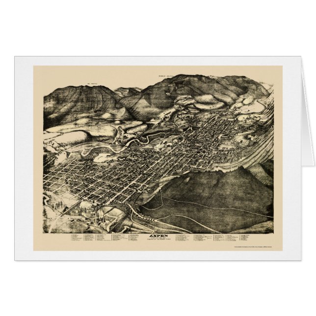Aspen, mapa panorámico del CO - 1893 (Anverso (Horizontal))