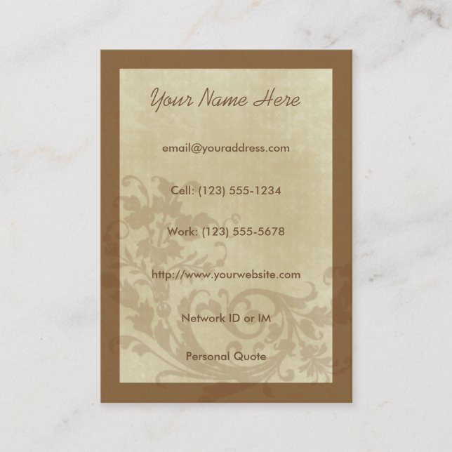 Aspira la tarjeta urbana del perfil del diseño (Anverso)