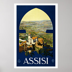 Assisi Italia - posters del viaje del vintage