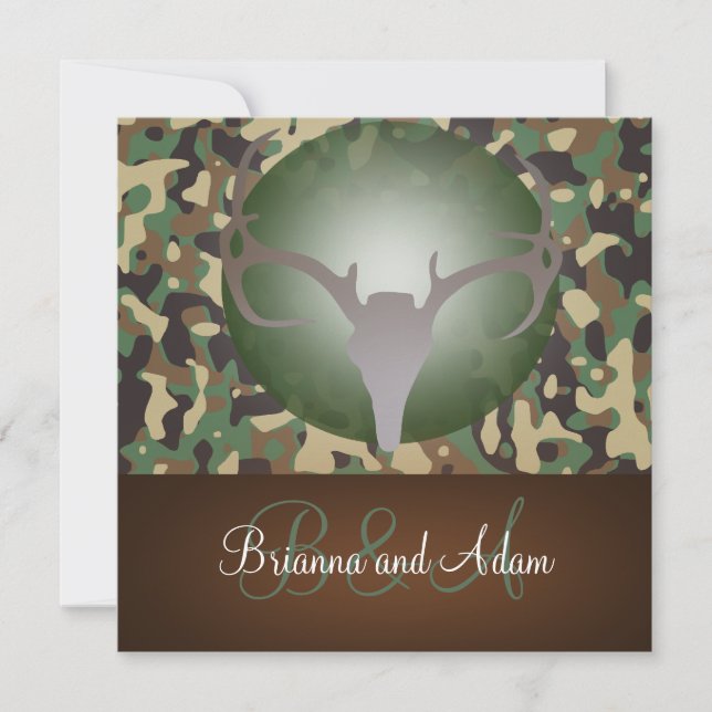 Astas del tema de la caza e invitación de la boda (Anverso)