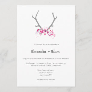 Astas florales rústicas que casan invitaciones