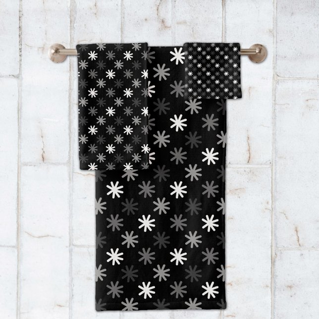 Asteriscos de moda - Clásico - Fondo negro (Add cool elegance to your bathroom with this beautiful asterisks pattern.)