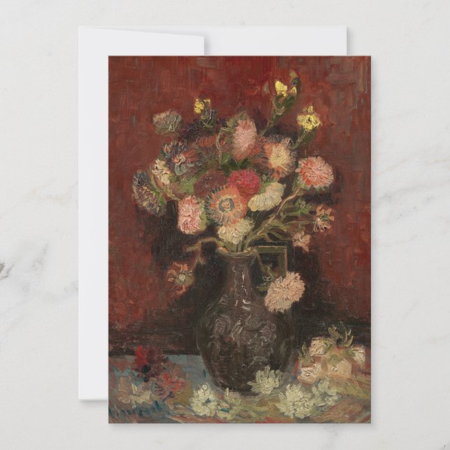 Asters chinos y gladiolos | Vincent van Gogh (Anverso)