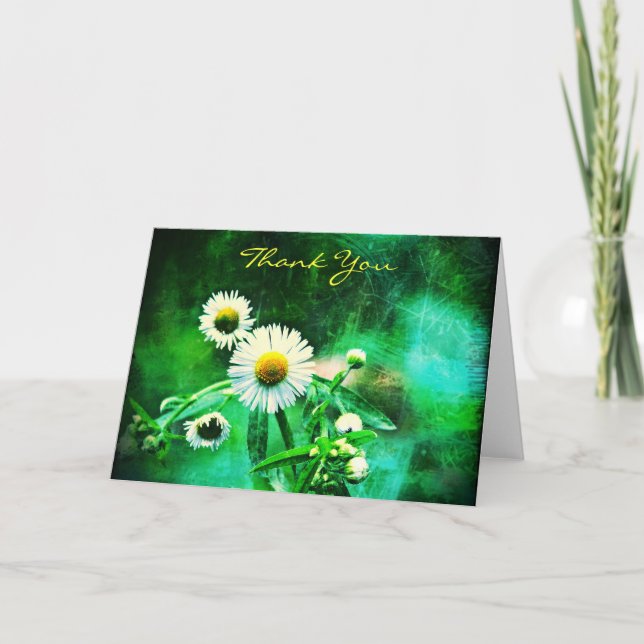 Asters Green Glow Gracias Tarjeta De Saludo (Anverso)