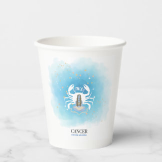 Astrología Acuarela - Vasos de Papel Cáncer