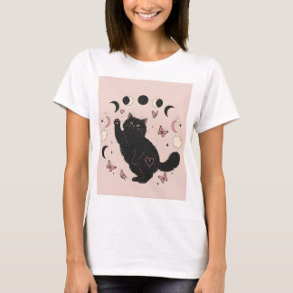 Astrología camisetas para mujeres gatas negras