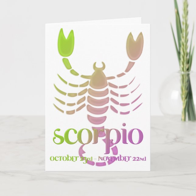 Astrología de Escorpio Tarjeta de cumpleaños Zodia (Anverso)