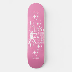 Astrología Patineta rosa con símbolo de Libra