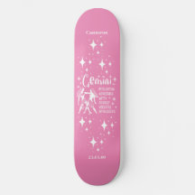 Astrología Patineta rosa con símbolo Gemini