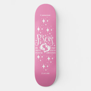 Astrología Patineta rosa con símbolo Pisces