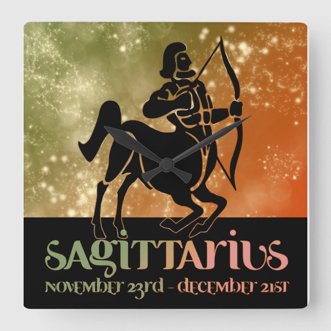 Astrología Sagittarius Zodiac d1 reloj de pared 3 (Anverso)