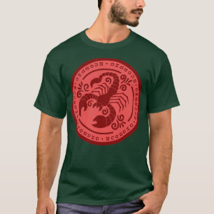 Astrología Zodiac Badge Escorpio Rótulo camiseta