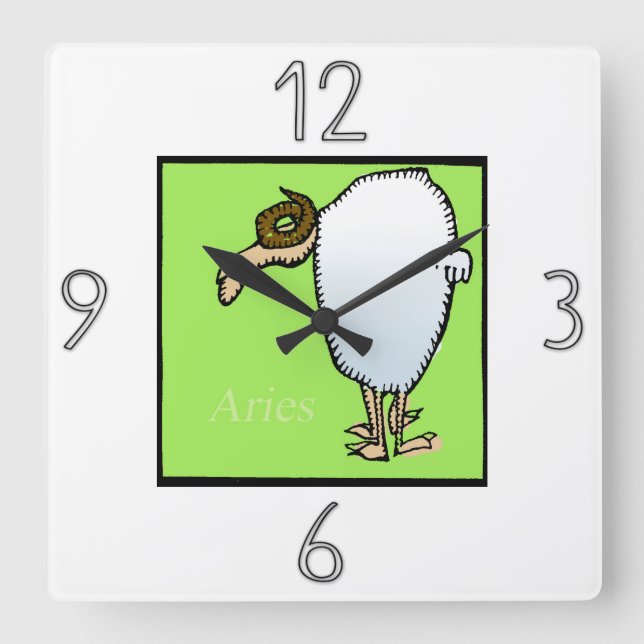 Astrología Zodiac Rótulo Aries Reloj de pared (Anverso)