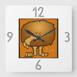 Astrología Zodiac Rótulo Leo reloj de pared