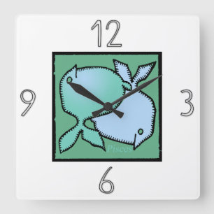 Astrología Zodiac Rótulo Pisces Muro Reloj