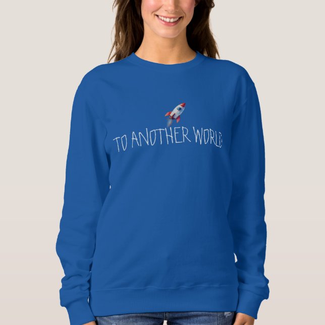 Astronauta a Otro Mundo - Sudadera Azul Real (Anverso)