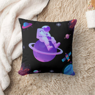 Astronauta Adorable en Almohada de Planeta