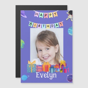 Astronauta azul ciano, tarjeta de cumpleaños