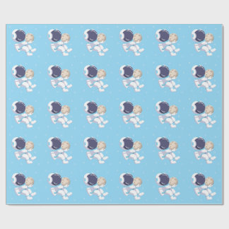 Astronauta Azul Claro - Papel de Regalo
