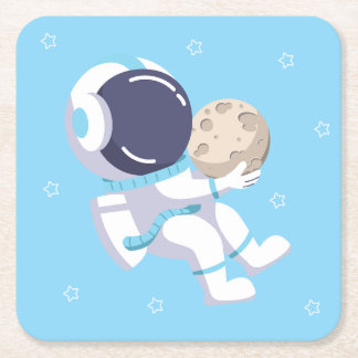 Astronauta Azul Claro - Posavasos de Papel