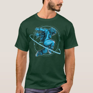Astronauta bailarina en el espacio y camiseta con