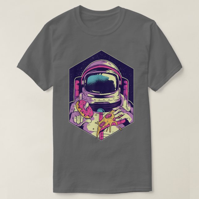 Astronauta Con Camiseta Astronauta Pizzaslice (Diseño del anverso)