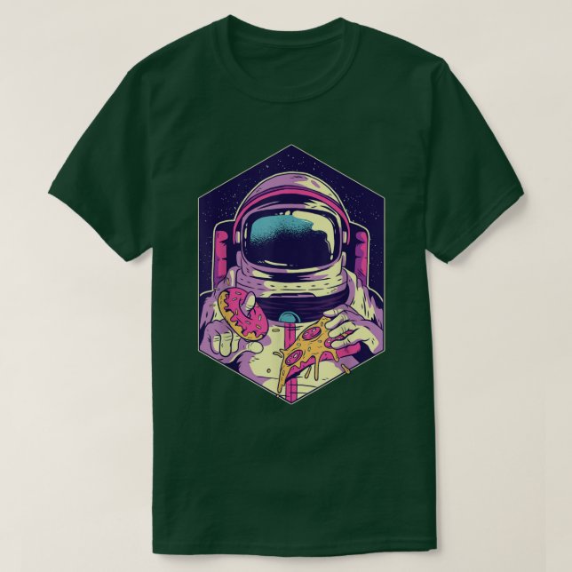 Astronauta Con Camiseta Astronauta Pizzaslice (Diseño del anverso)