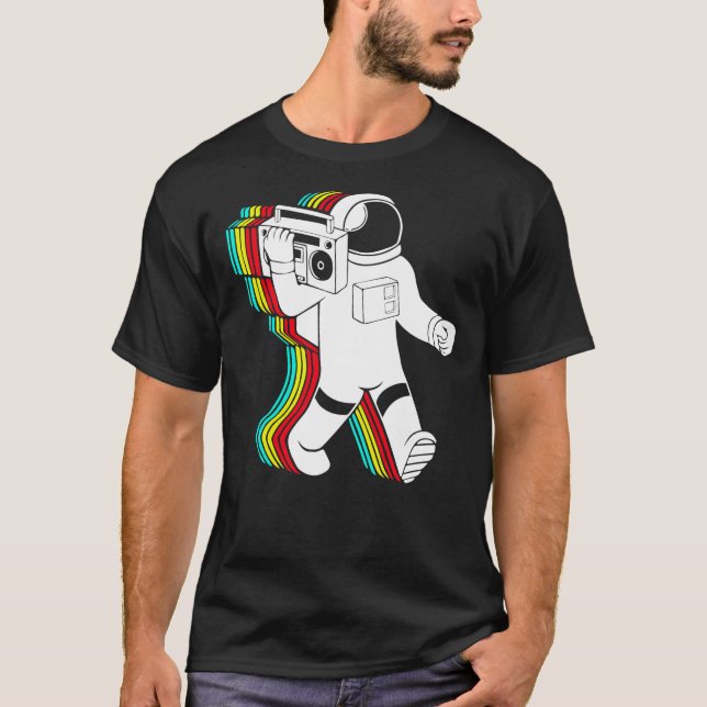 Astronauta con camiseta clásica de boombox (Anverso)