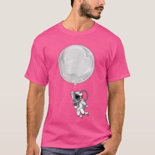Astronauta con camiseta con globo lunar