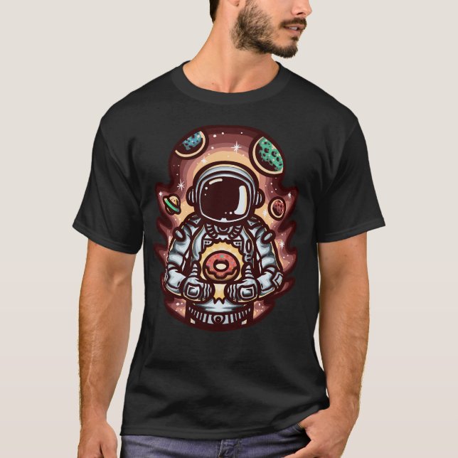 Astronauta con diseño de camiseta sin espacio (Anverso)