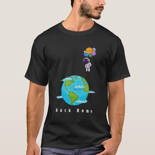 astronauta con globos aterrizando camiseta de tier (Anverso)