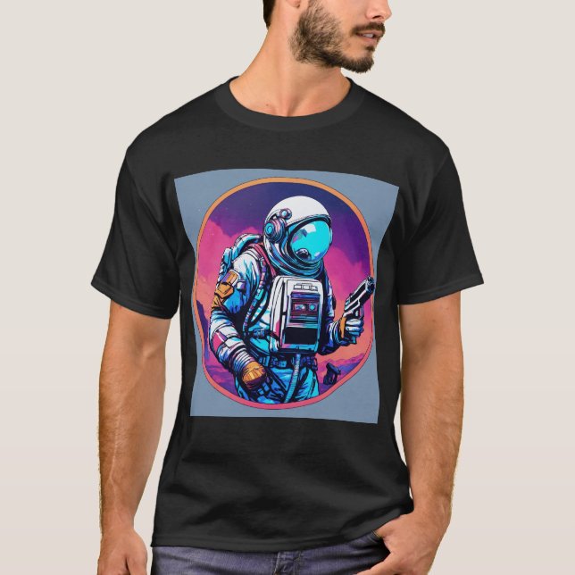 Astronauta con pistola: Camiseta del guerrero del  (Anverso)