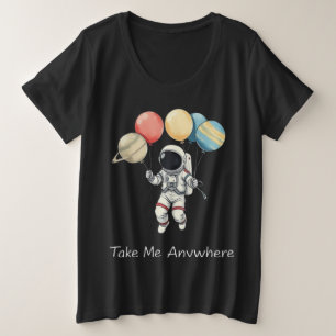 Astronauta con planetas globos