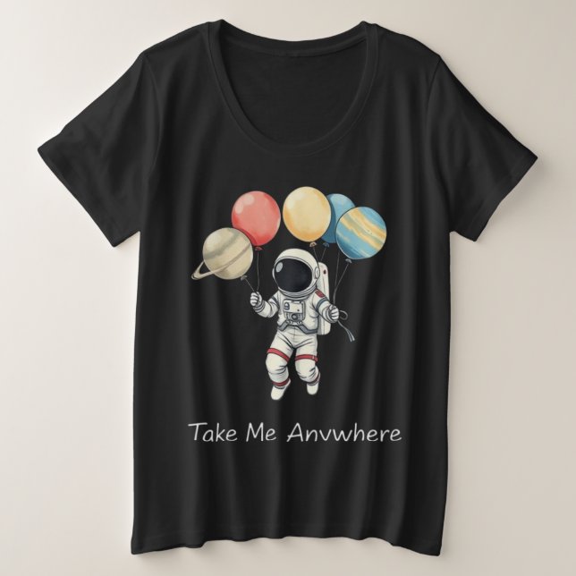 Astronauta con planetas globos (Anverso del diseño)