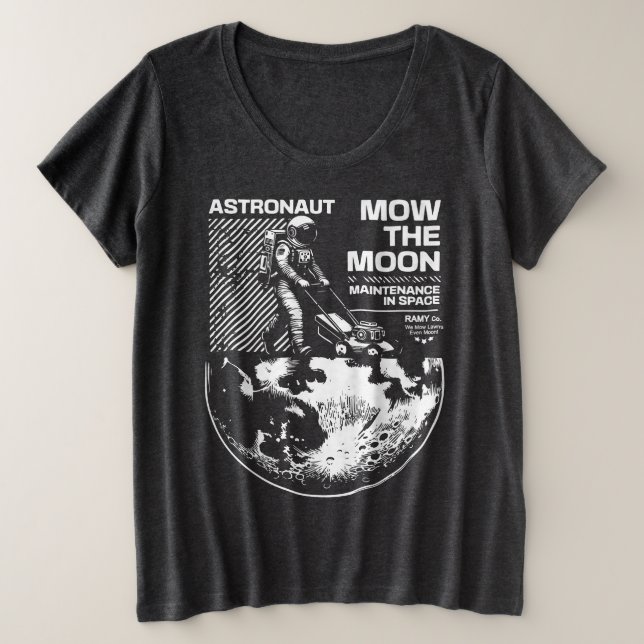 Astronauta Corta el Césped en la Luna – Divertido  (Anverso del diseño)