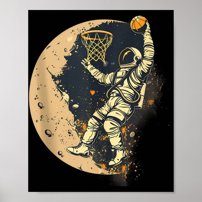 Astronauta de arte de baloncesto dibujo Lo (Frente)