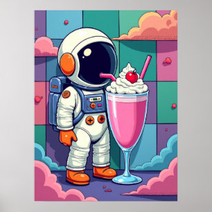 Astronauta de arte pop retro