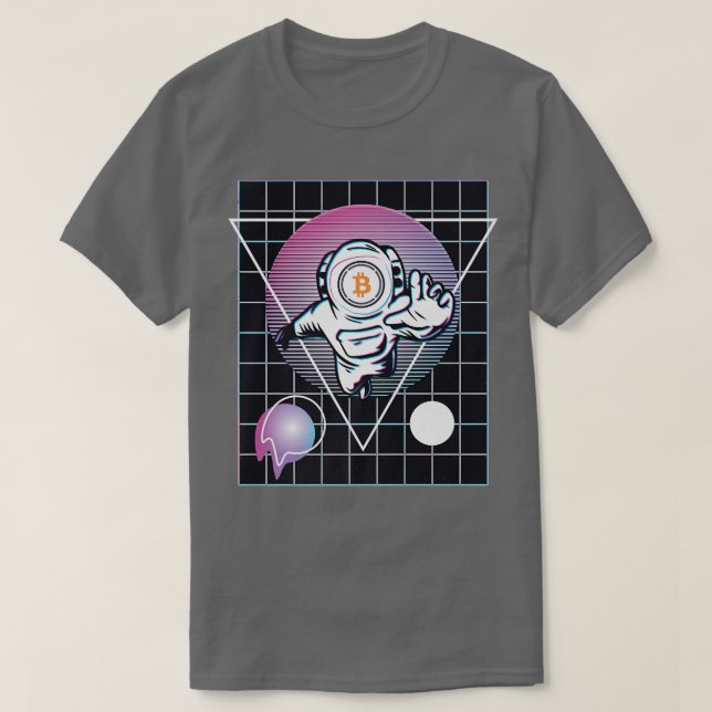 Astronauta de Bitcoin envuelto camiseta premium (Diseño del anverso)