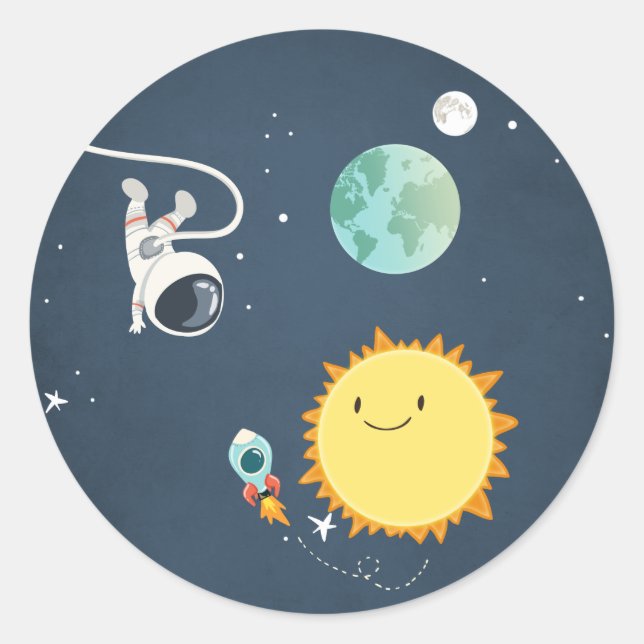 Astronauta de cohetes de Sello para sobres de Pega (Anverso)