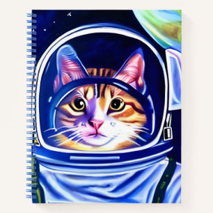 Astronauta de gato en diario espacial