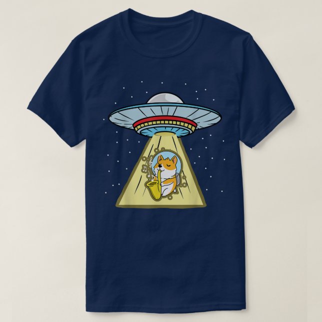 Astronauta De La Ufo Astronauta De La Camiseta Sax (Diseño del anverso)