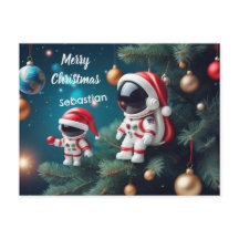 Astronauta de Navidades cósmicos celebra Navidad