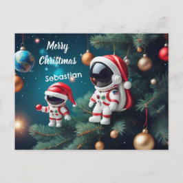 Astronauta de Navidades cósmicos celebra Navidad