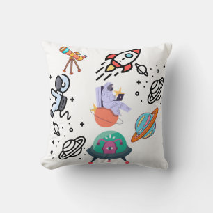"Astronauta de sueños cósmicos y almohada del tele
