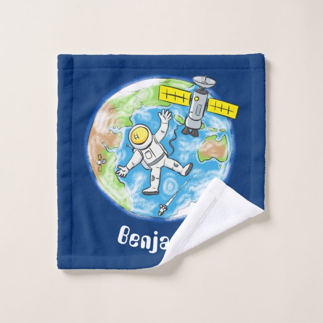 Astronauta divertida en el espacio y el personaliz (Toallita)